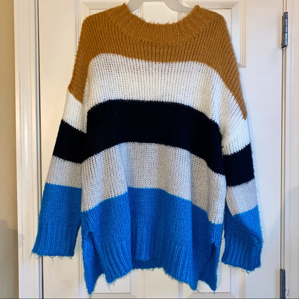 Colorblock oversized sweater